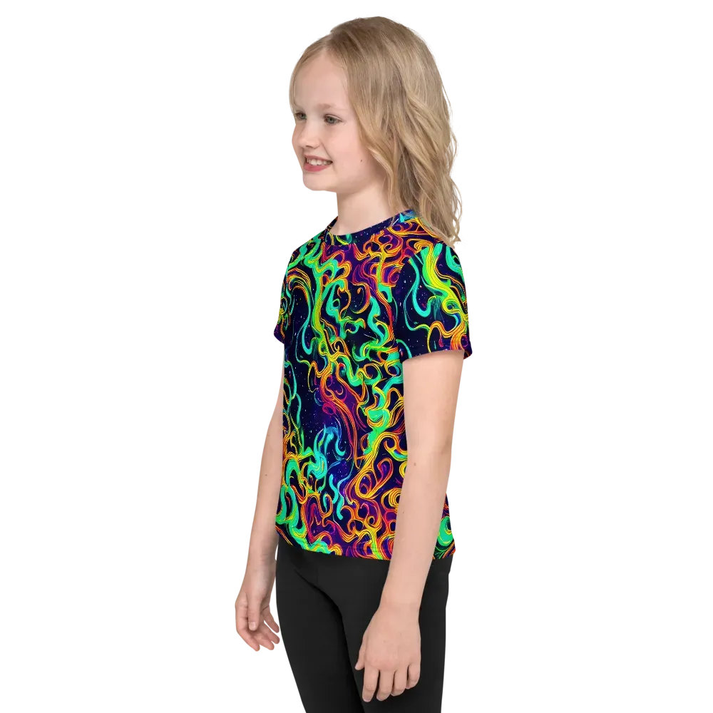 Cheston Swirl on Kids Crew Neck T-Shirt — Left