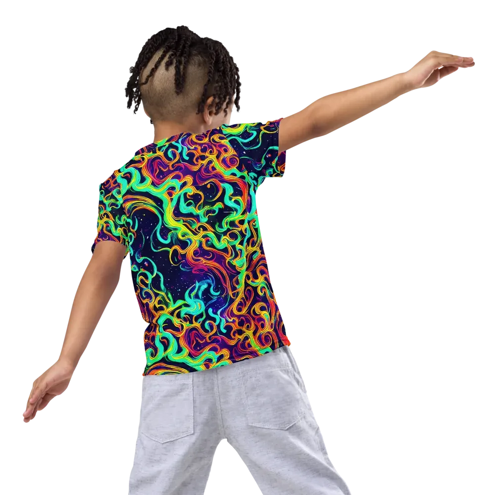 Cheston Swirl on Kids Crew Neck T-Shirt — Back