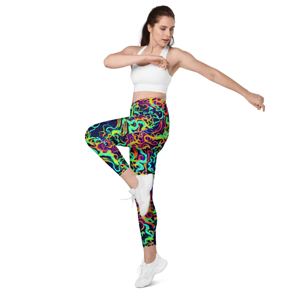 Cheston Swirl on Leggings with Pockets — Left Front