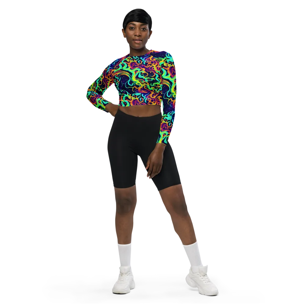 Cheston Swirl on Long Sleeve Crop Top — Front