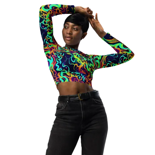 Cheston Swirl on a Long Sleeve Crop Top