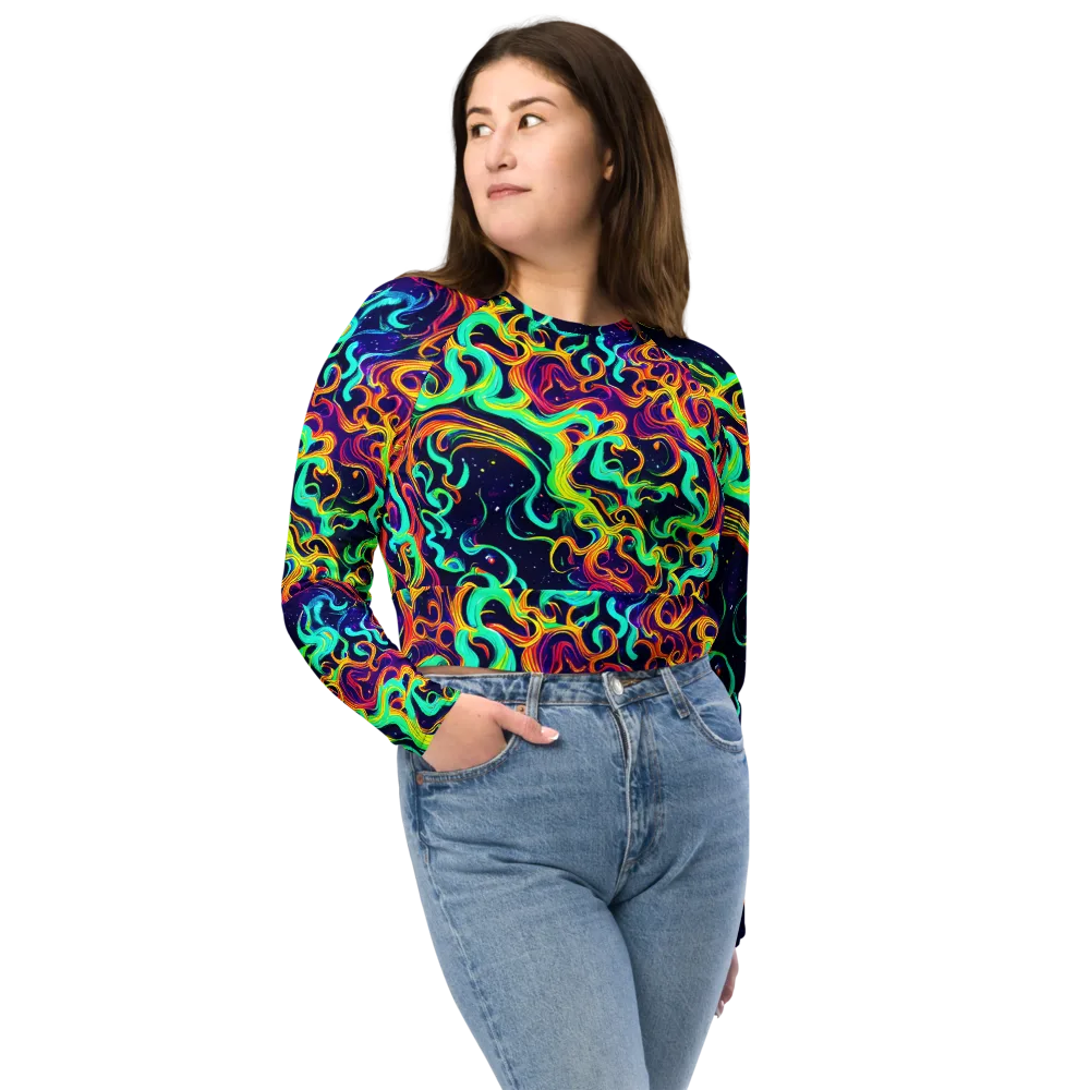 Cheston Swirl on Long Sleeve Crop Top — Front