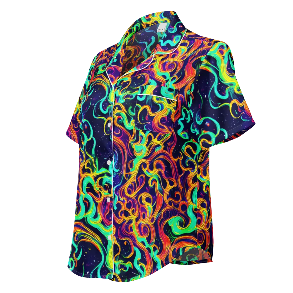 Cheston Swirl on Women's Short Sleeve Pajama Top — Left Front