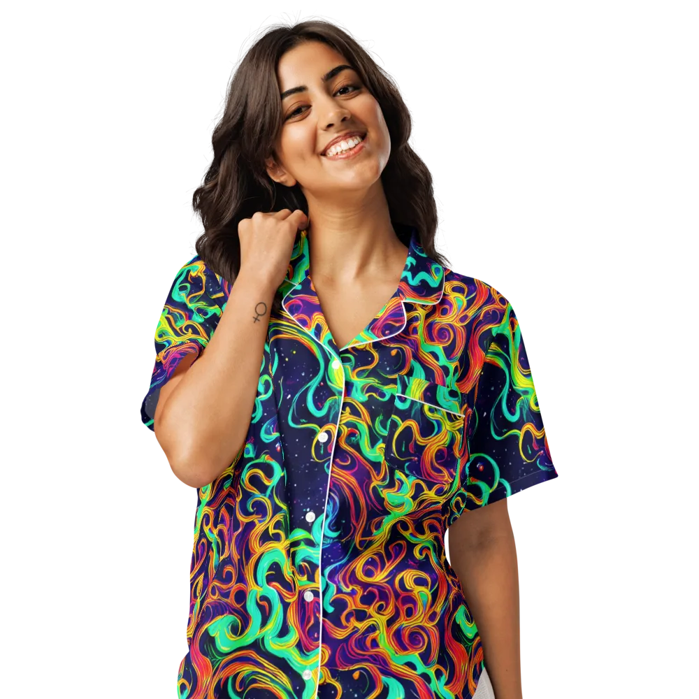 Cheston Swirl on Women's Short Sleeve Pajama Top — Front