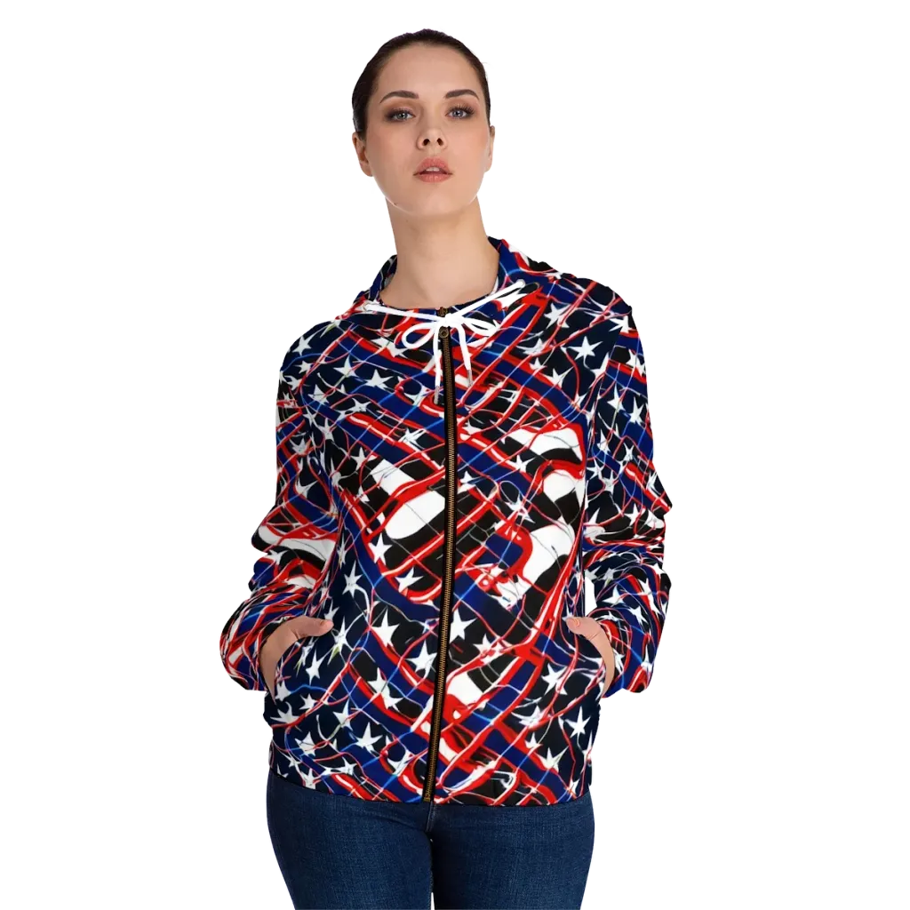 Starboard Velocity on Women's Full-Zip Hoodie — Front On Person