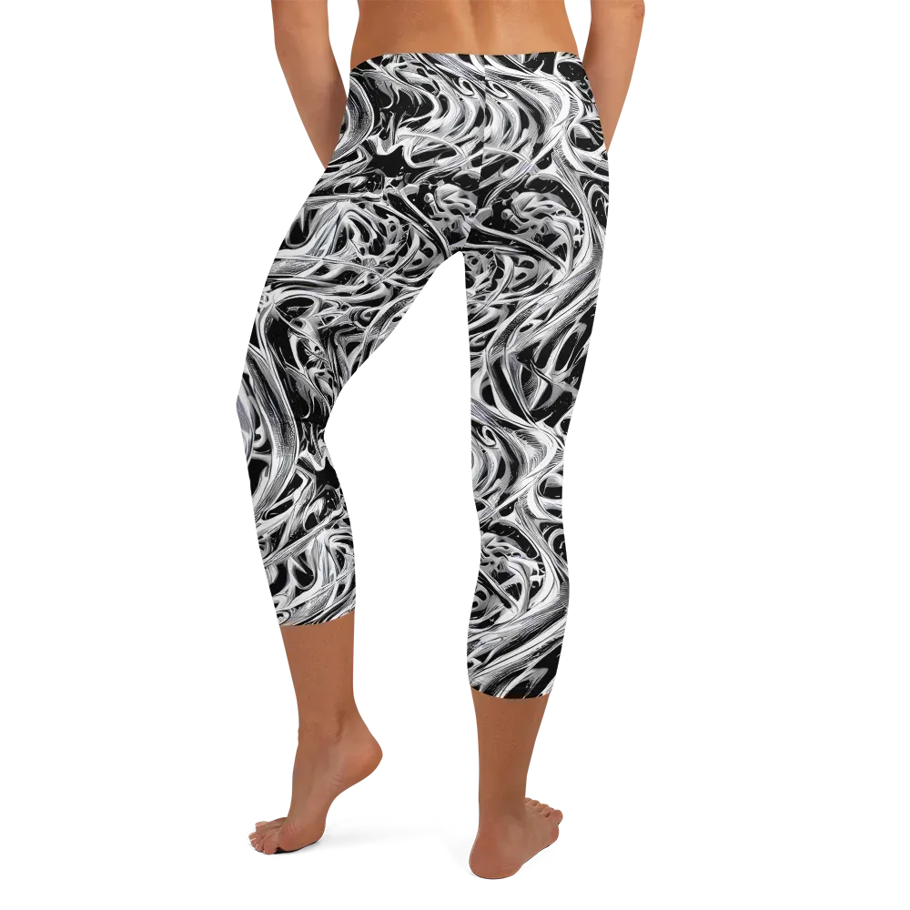 Silver Shadows on Capri Leggings — Back