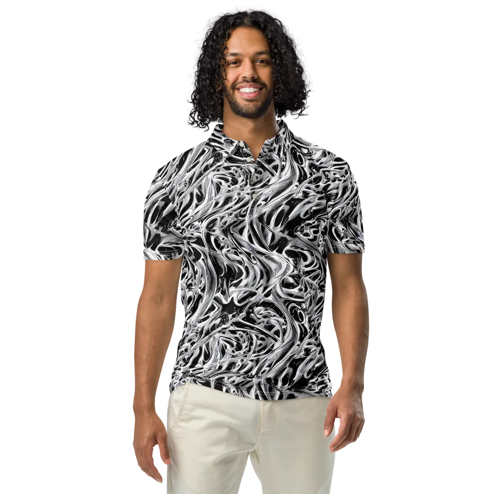 Silver Shadows on Men's Slim Fit Polo Shirt — Front