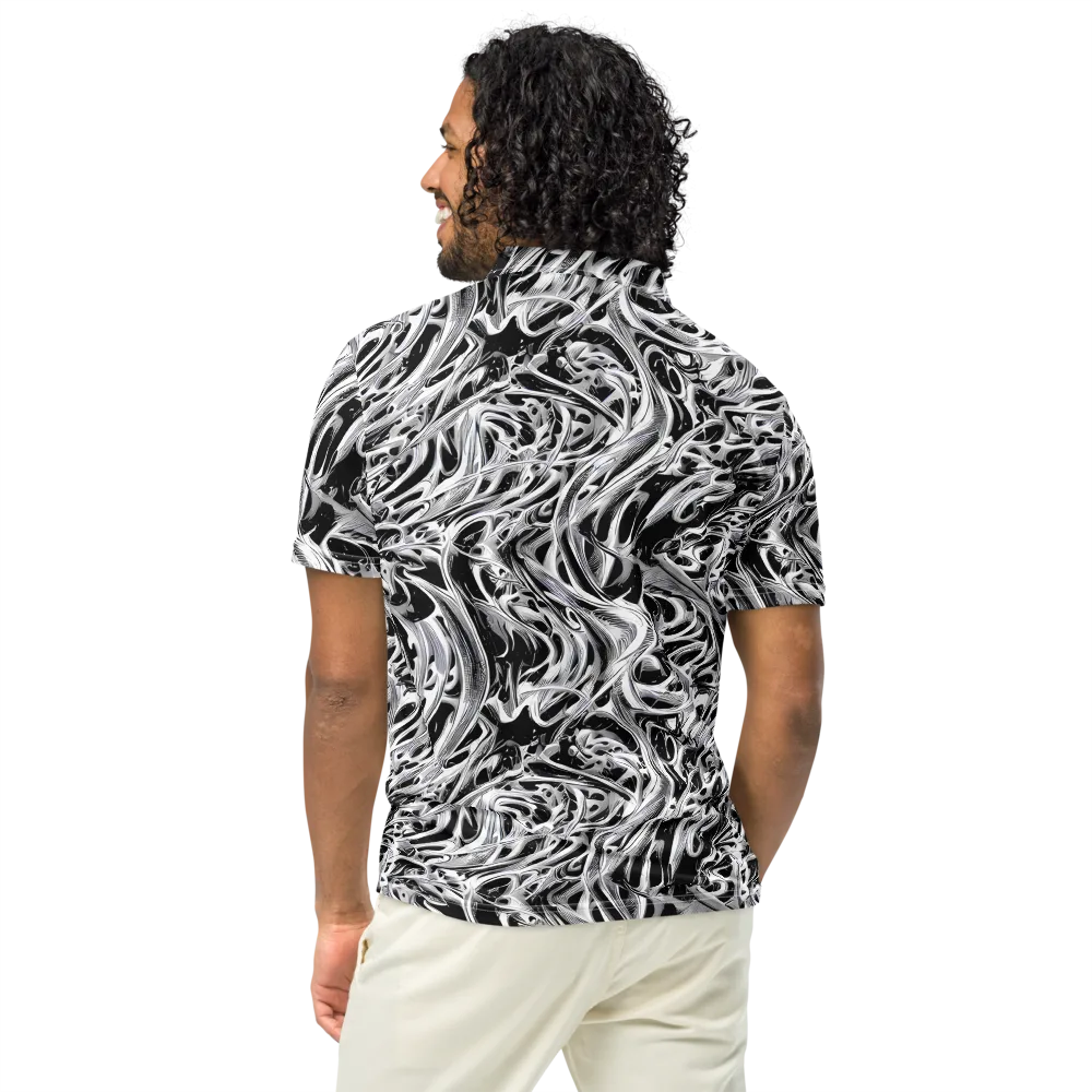 Silver Shadows on Men's Slim Fit Polo Shirt — Back