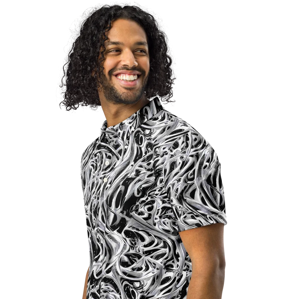 Silver Shadows on Men's Slim Fit Polo Shirt — Left Front