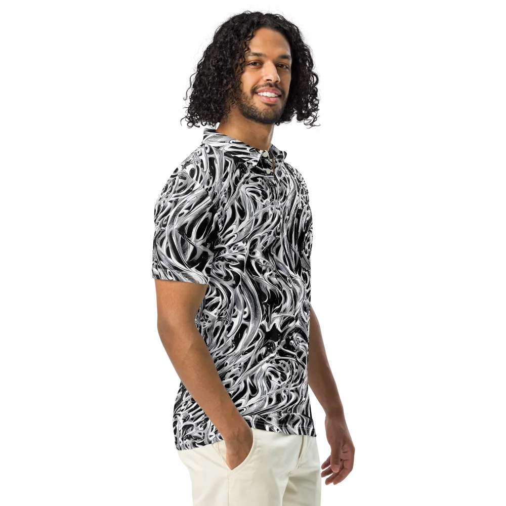 Silver Shadows on Men's Slim Fit Polo Shirt — Right Front