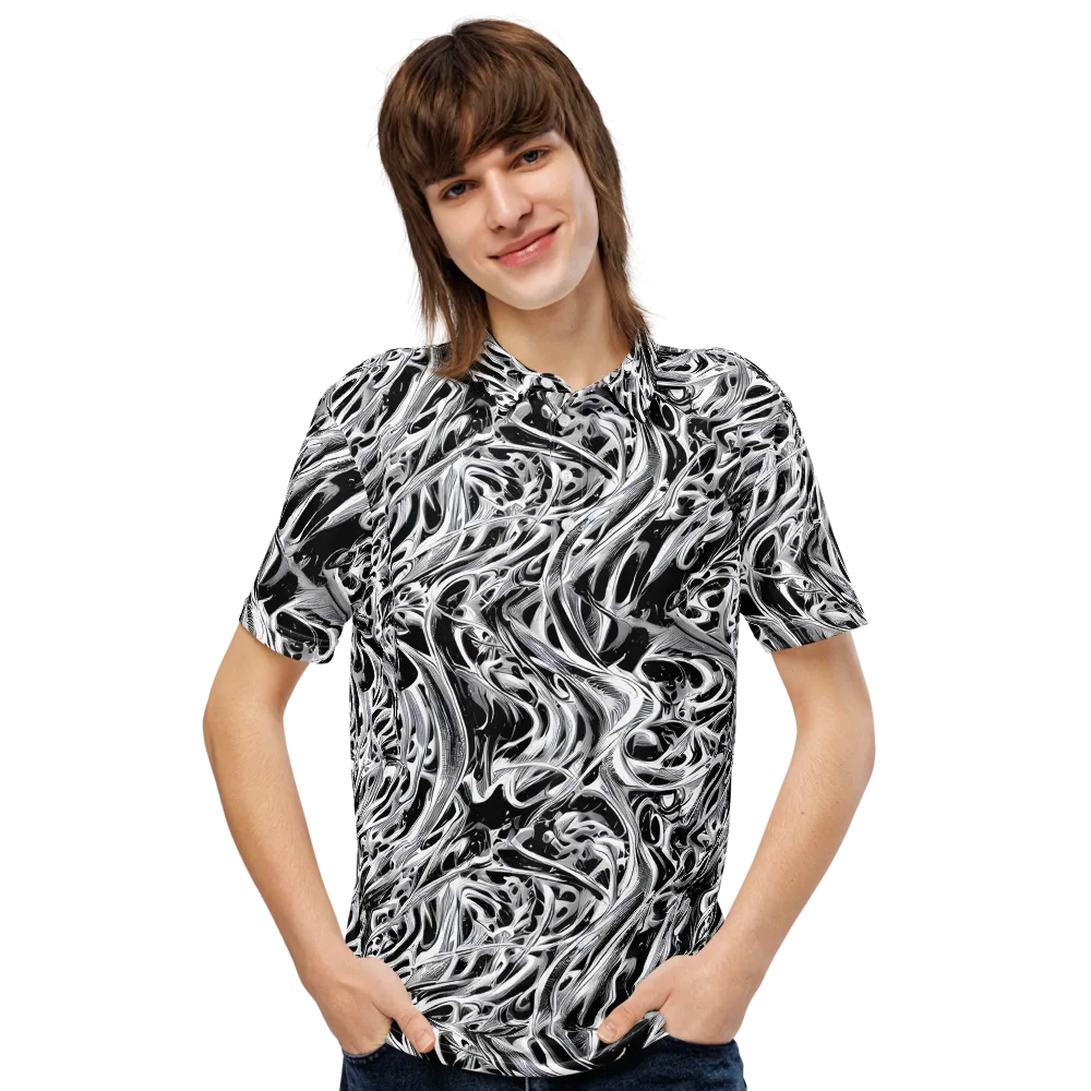 Silver Shadows on Men's Slim Fit Polo Shirt — Front