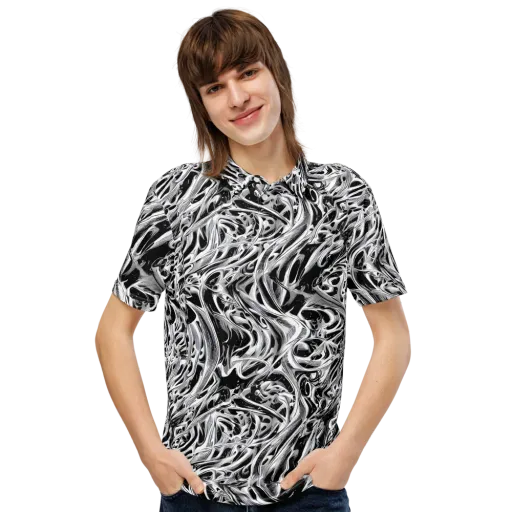 Silver Shadows on a Men's Slim Fit Polo Shirt
