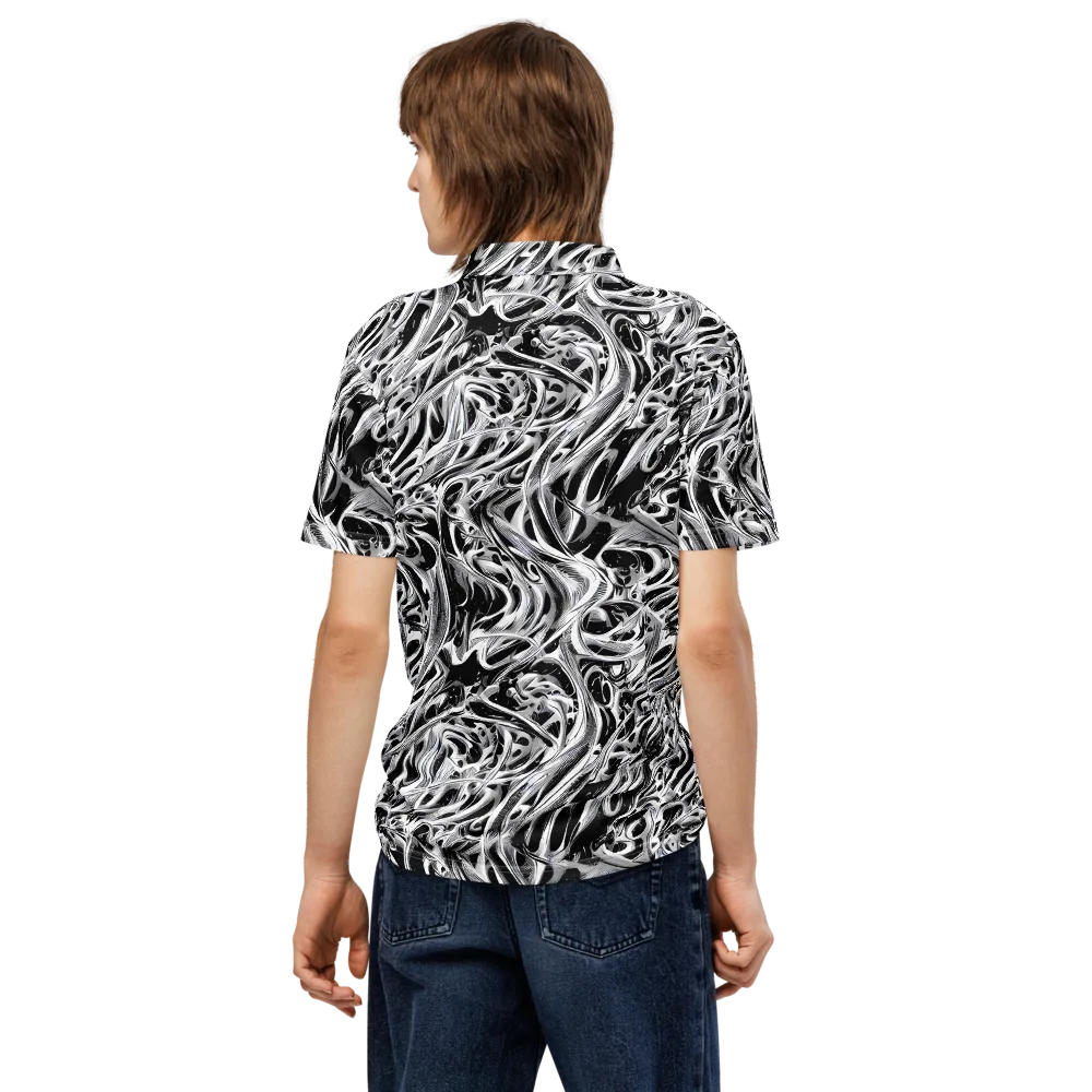 Silver Shadows on Men's Slim Fit Polo Shirt — Back