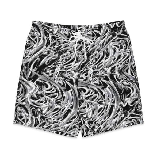 Silver Shadows on a Men's Board Shorts