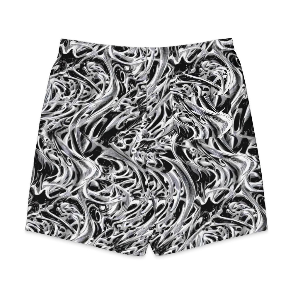 Silver Shadows on Men's Board Shorts — Back