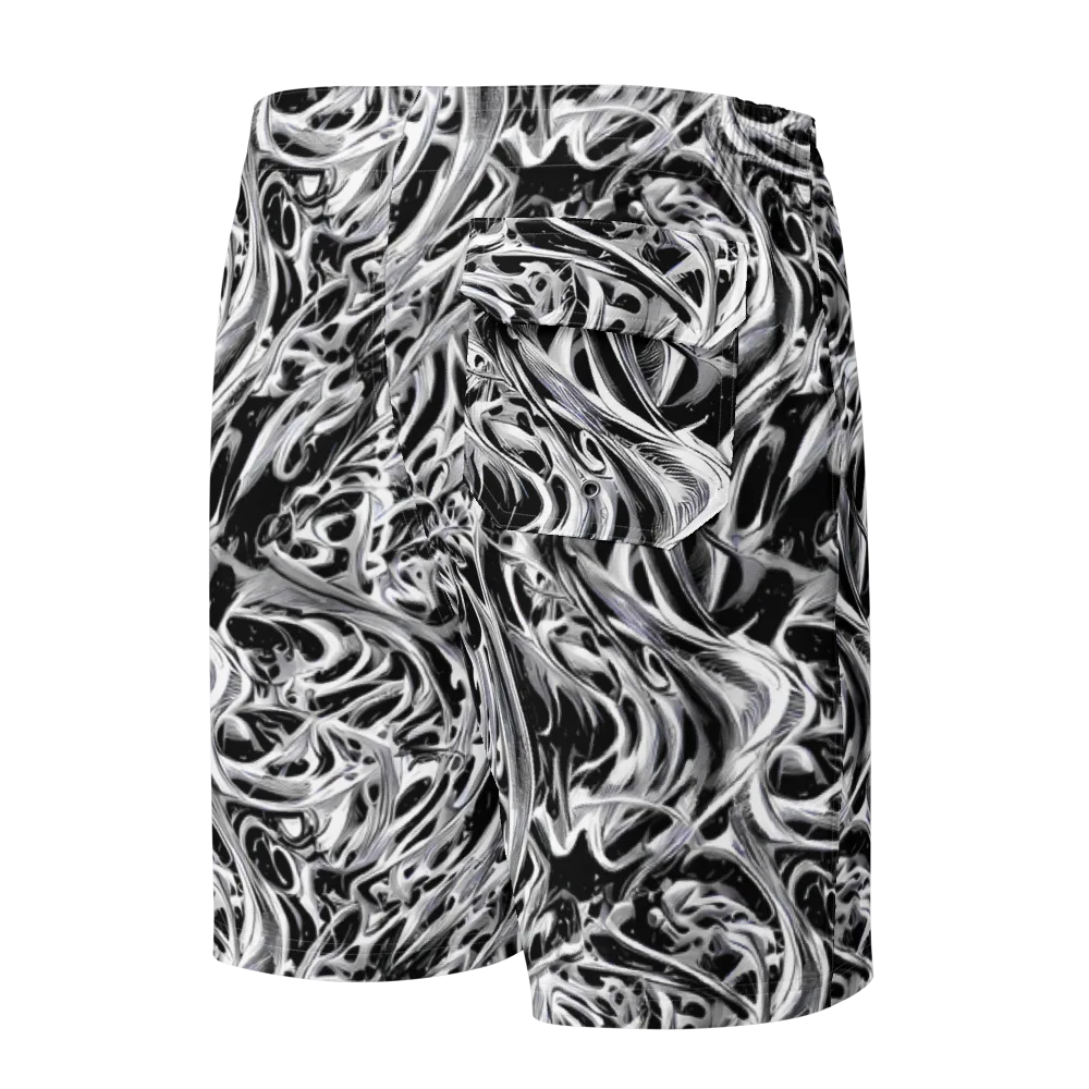 Silver Shadows on Men's Board Shorts — Back
