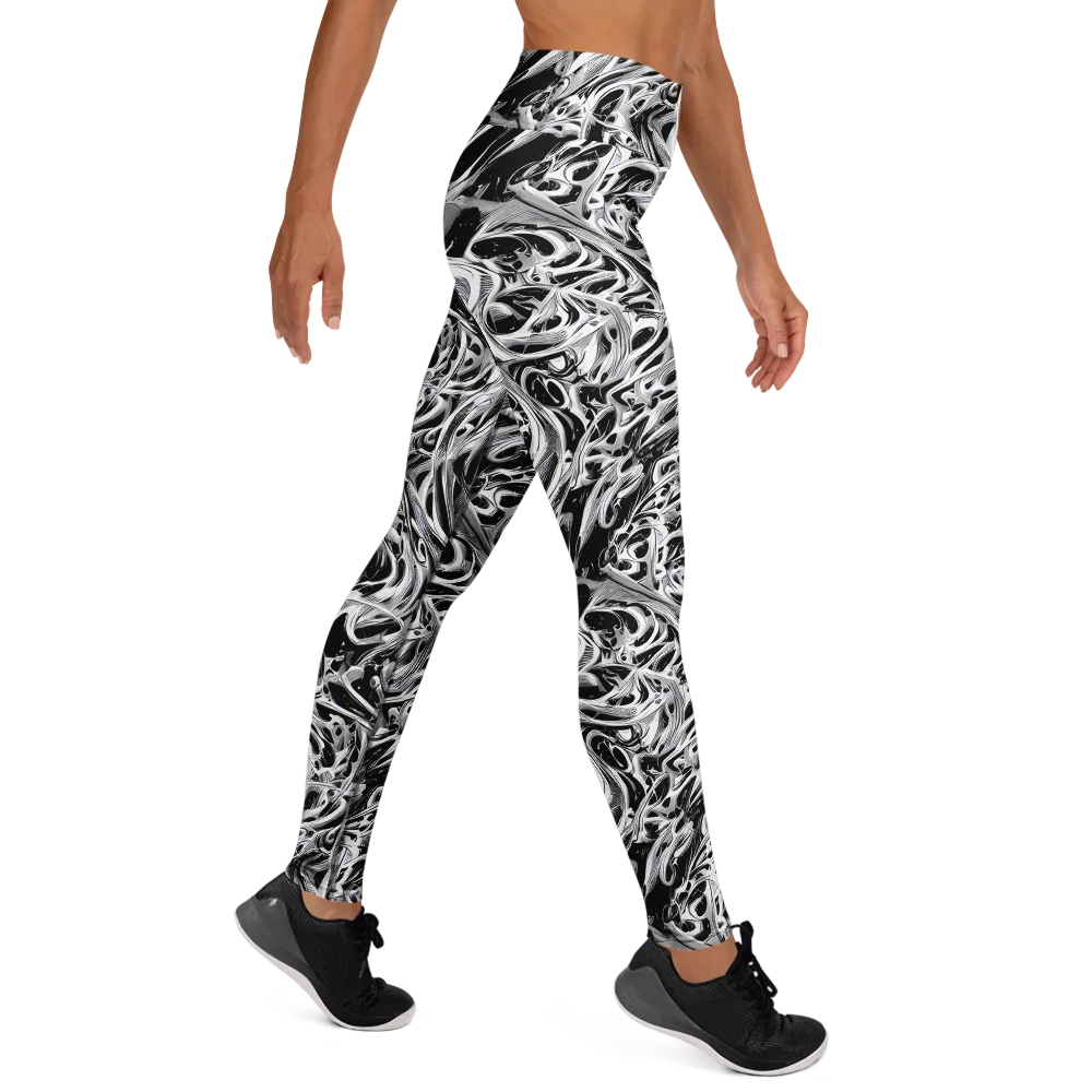 Silver Shadows on Yoga Leggings — Right