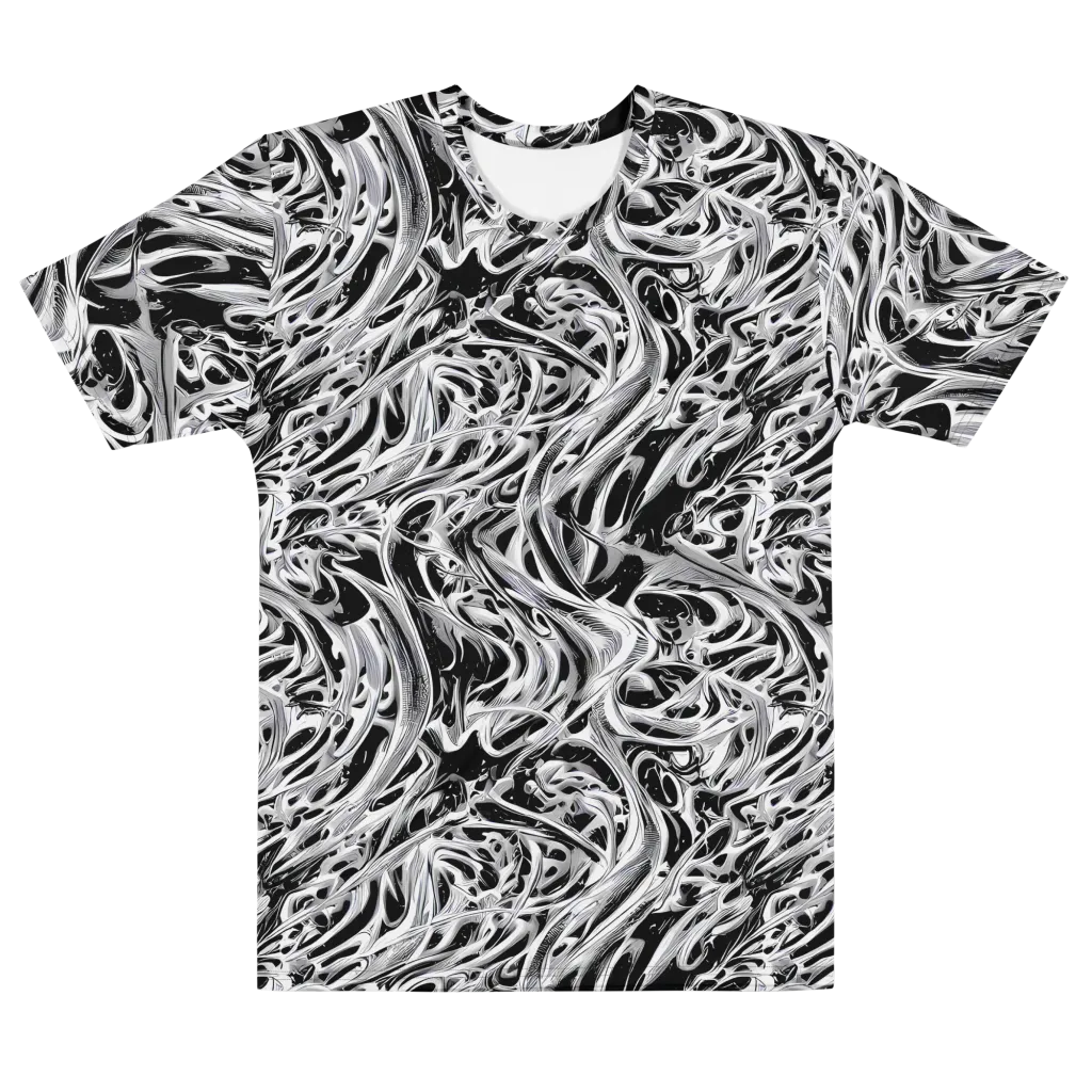 Silver Shadows on Men's Cotton Crew Neck T-Shirt — Front