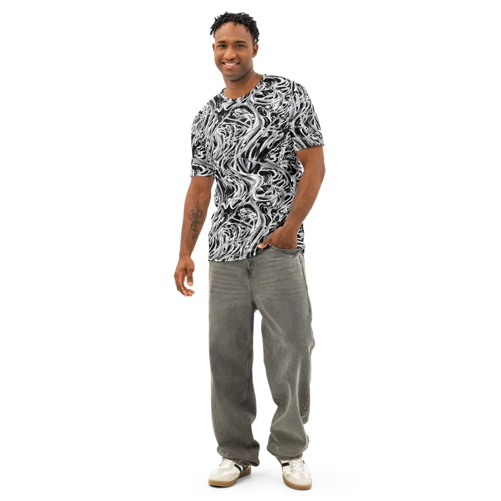 Silver Shadows on Men's Cotton Crew Neck T-Shirt — Front