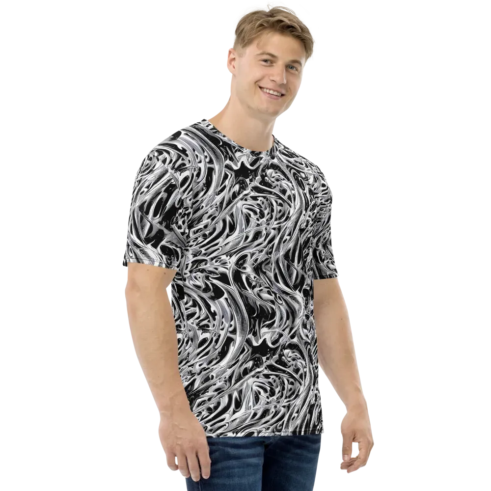 Silver Shadows on Men's Crew Neck T-Shirt — Right