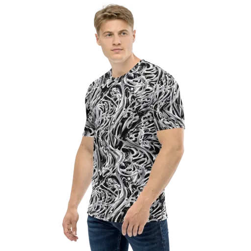 Silver Shadows on a Men's Crew Neck T-Shirt