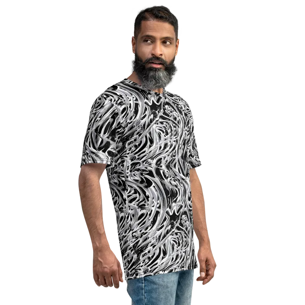 Silver Shadows on Men's Crew Neck T-Shirt — Right