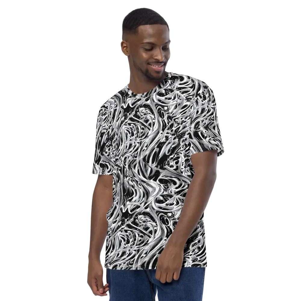 Silver Shadows on Men's Crew Neck T-Shirt — Left