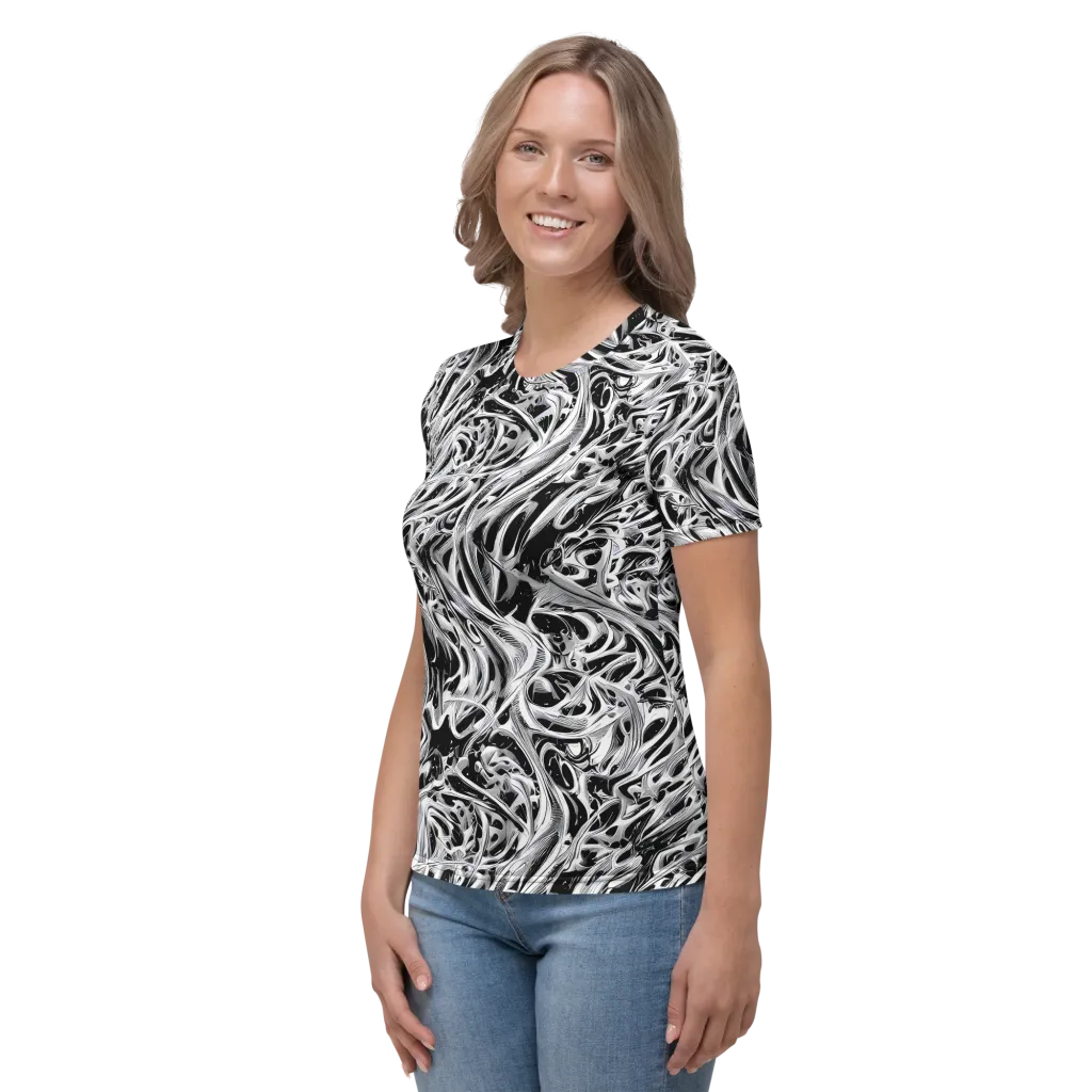 Silver Shadows on Women's Crew Neck T-Shirt — Left