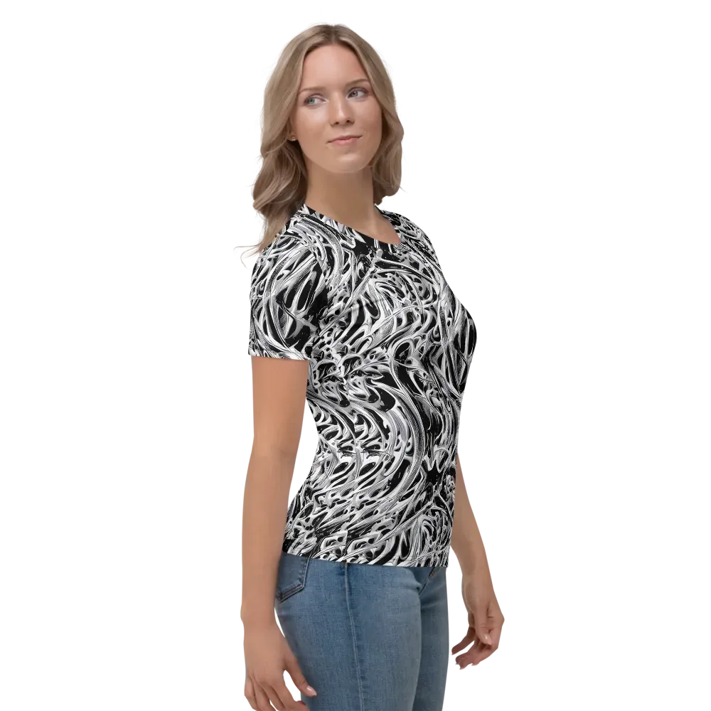 Silver Shadows on Women's Crew Neck T-Shirt — Right