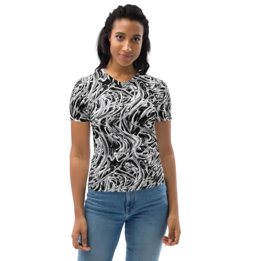 Silver Shadows on a Women's Crew Neck T-Shirt