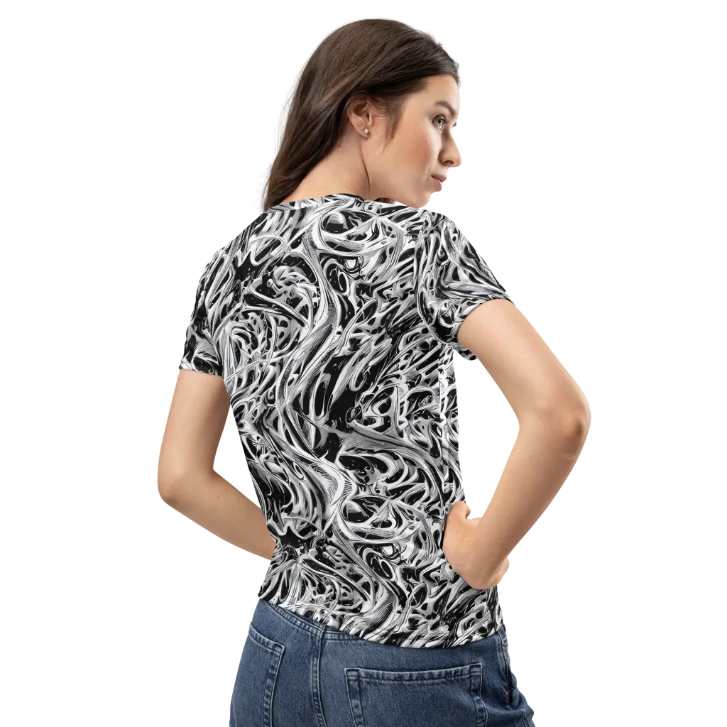 Silver Shadows on Women's Crew Neck T-Shirt — Back