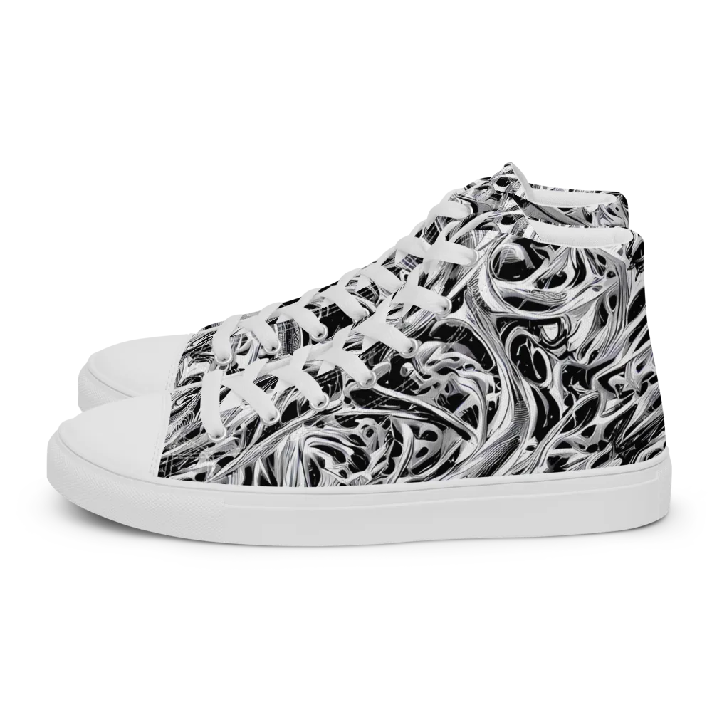Silver Shadows on Women's High Top Canvas Shoes — Left
