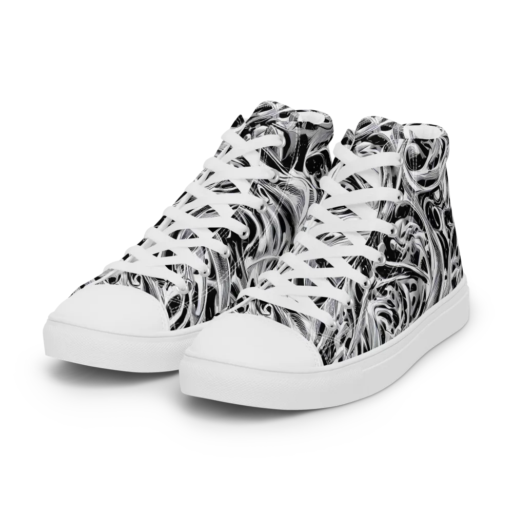 Silver Shadows on Women's High Top Canvas Shoes — Left Front
