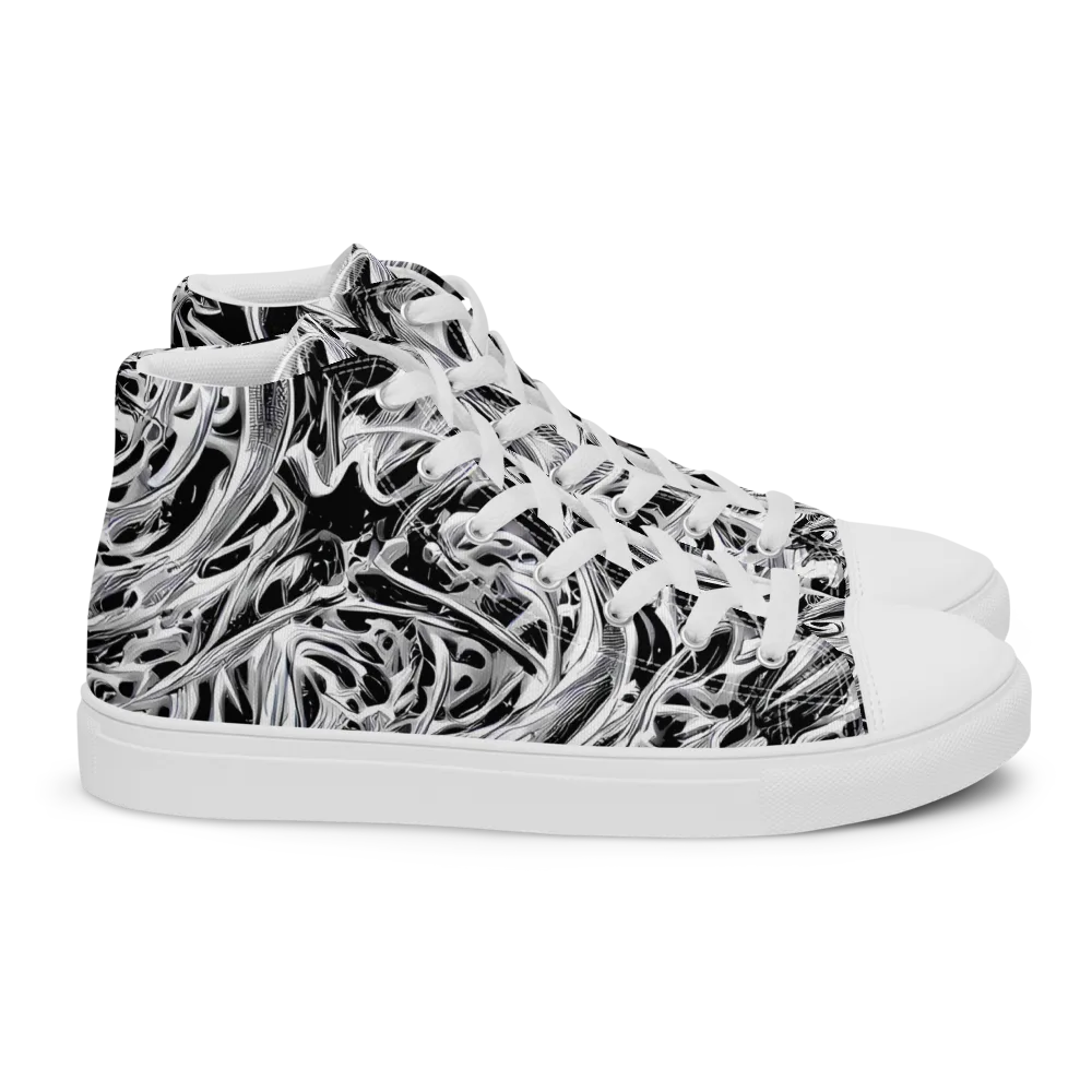 Silver Shadows on Women's High Top Canvas Shoes — Right