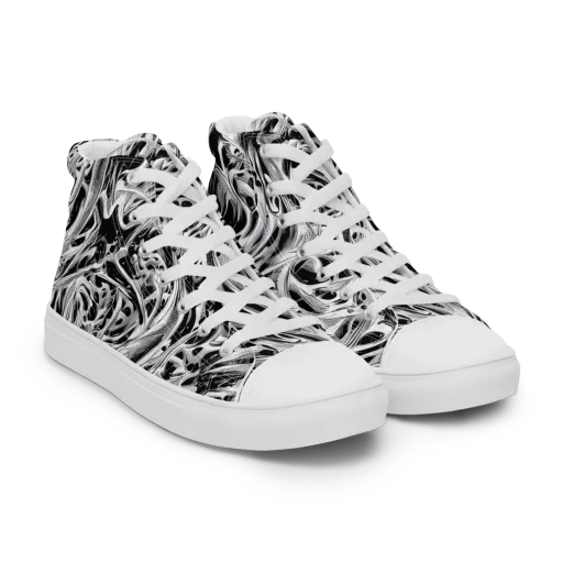 Silver Shadows on a Women's High Top Canvas Shoes