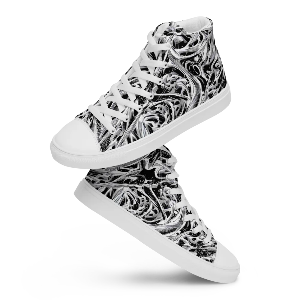 Silver Shadows on Women's High Top Canvas Shoes — Front