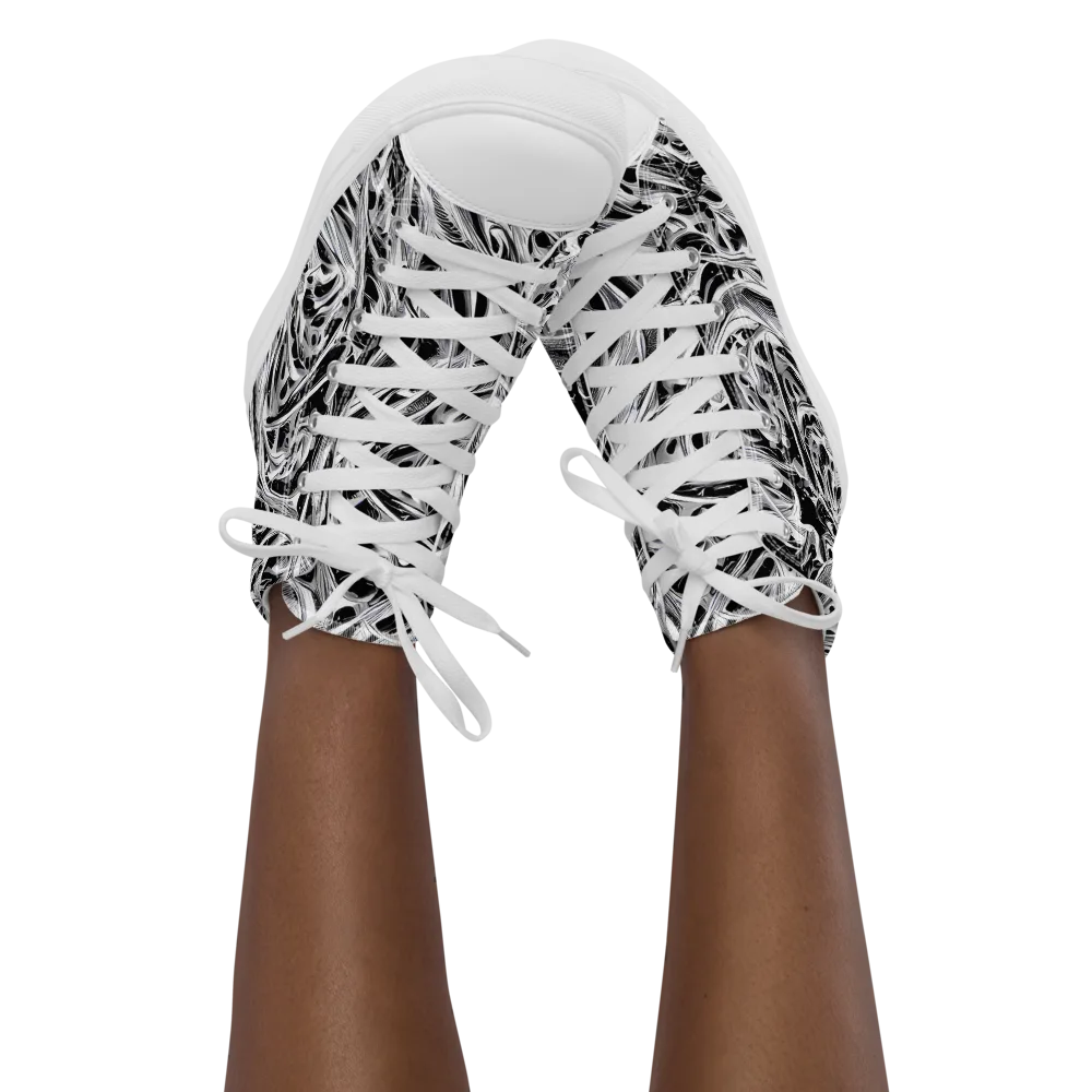 Silver Shadows on Women's High Top Canvas Shoes — Front