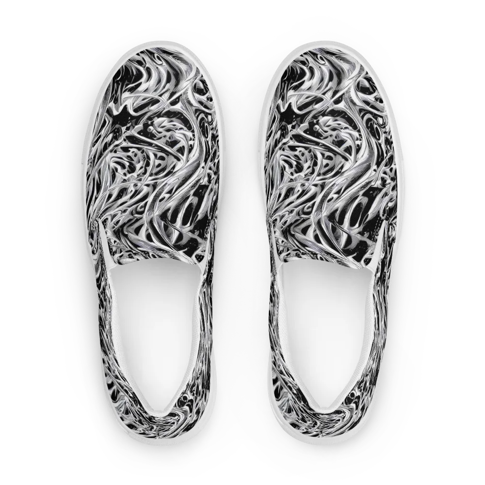 Silver Shadows on Men's Slip-On Canvas Shoes — Front