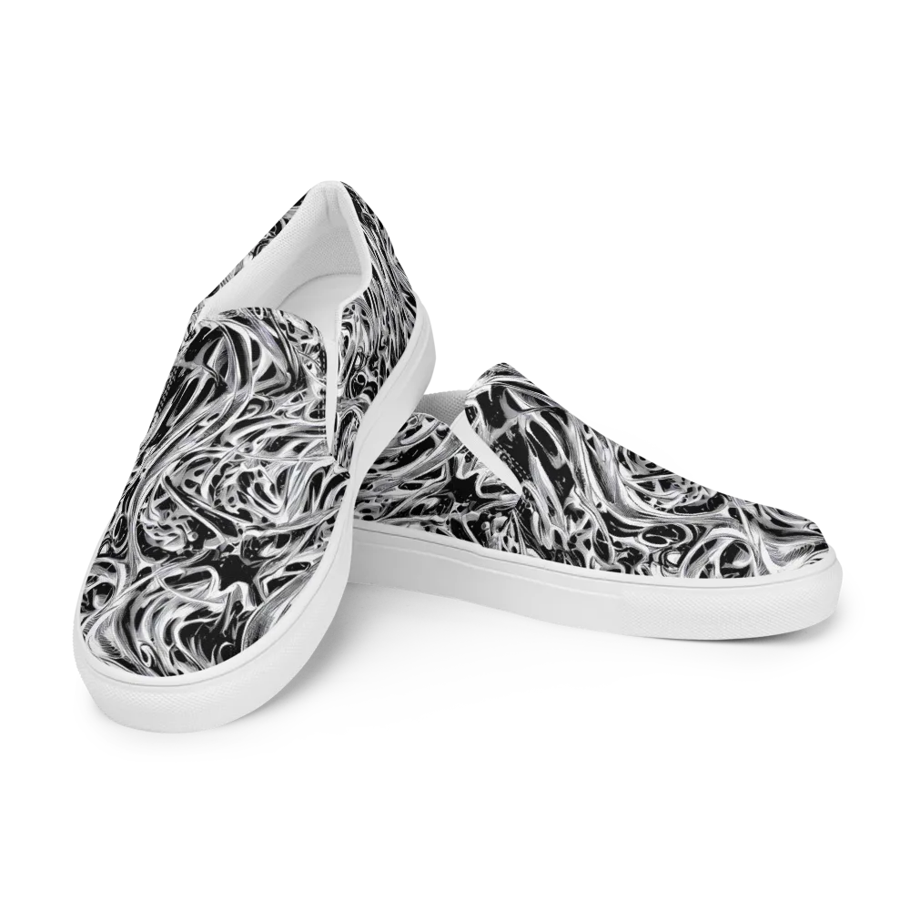 Silver Shadows on Men's Slip-On Canvas Shoes — Left Front