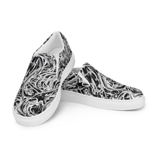 Silver Shadows on a Men's Slip-On Canvas Shoes