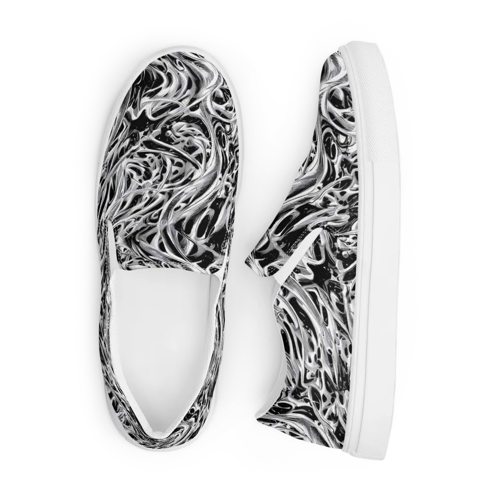 Silver Shadows on Men's Slip-On Canvas Shoes — Front