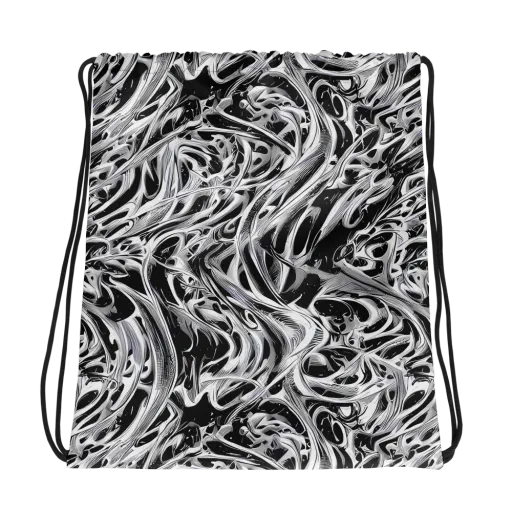 Silver Shadows on a Drawstring Bag