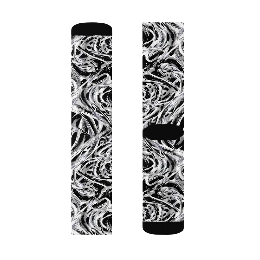 Silver Shadows on Socks — Left Sock