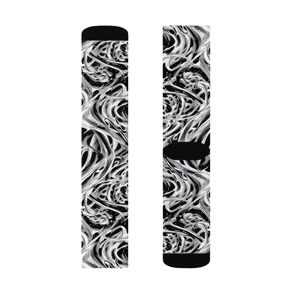 Silver Shadows on Socks — Right Sock