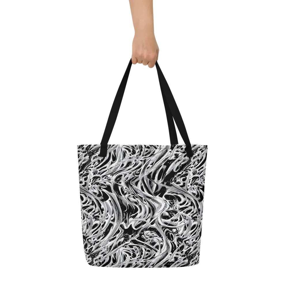 Silver Shadows on Large Tote Bag W/ Pocket — Front