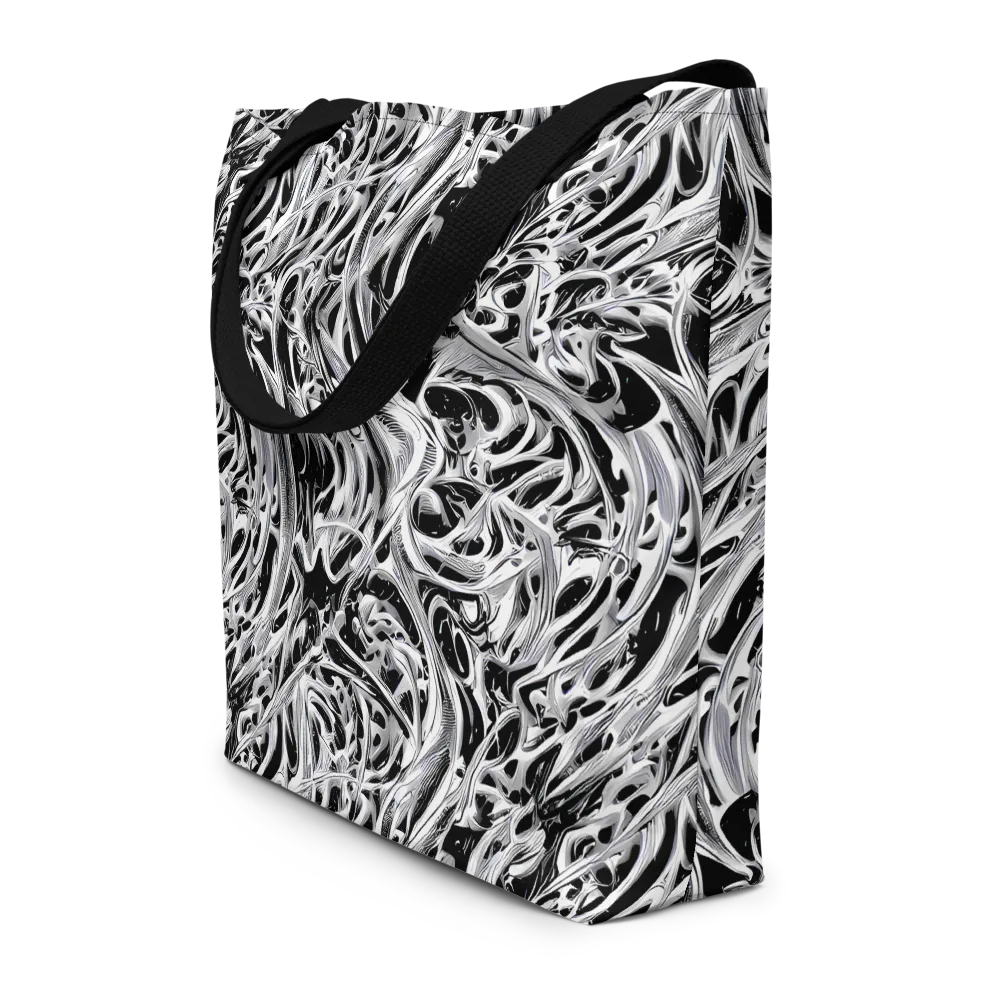 Silver Shadows on Large Tote Bag W/ Pocket — Front