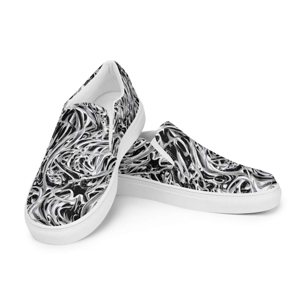 Silver Shadows on Women's Slip-On Canvas Shoes — Left Front