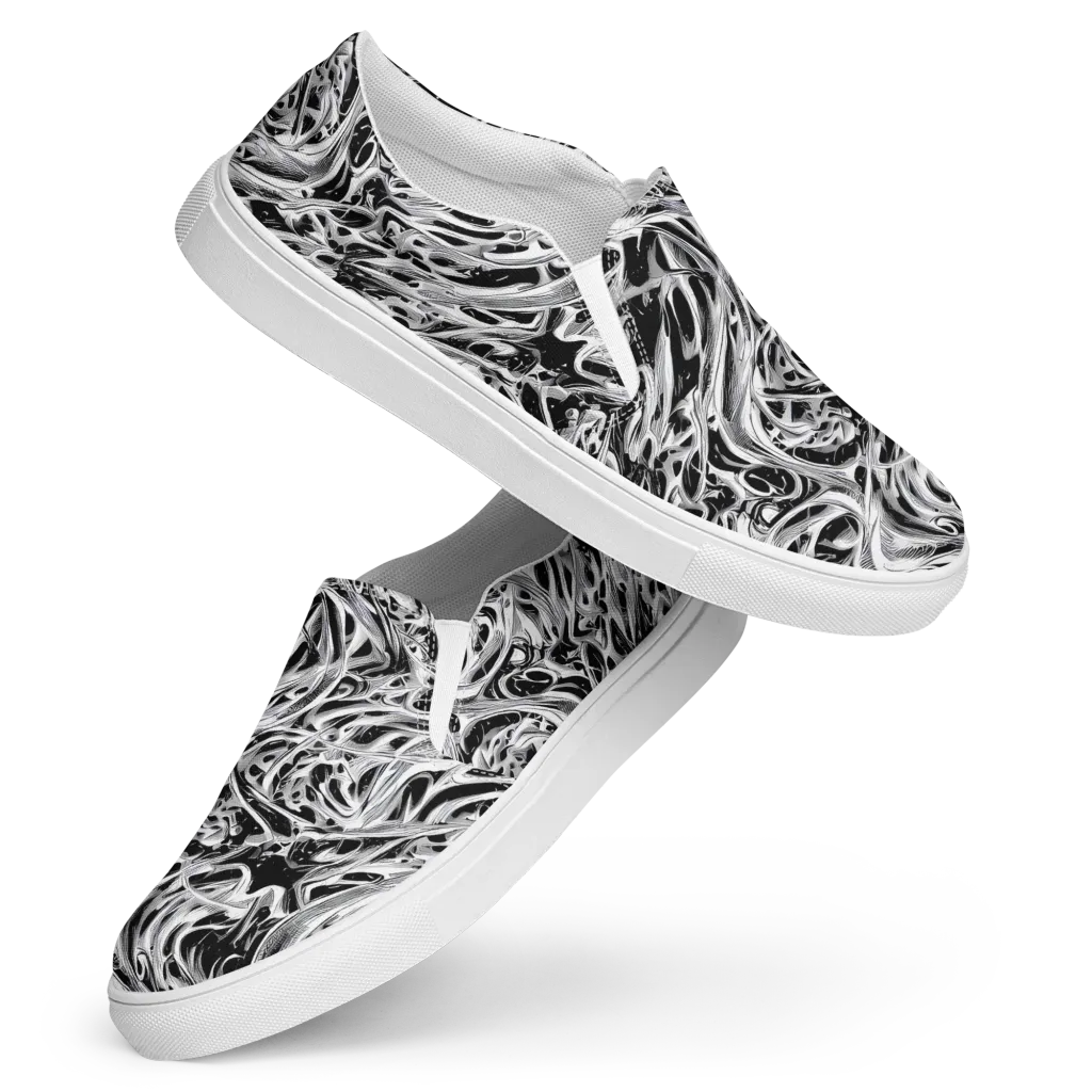 Silver Shadows on Women's Slip-On Canvas Shoes — Front