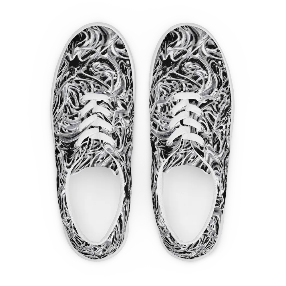 Silver Shadows on Men's Lace-Up Canvas Shoes — Front