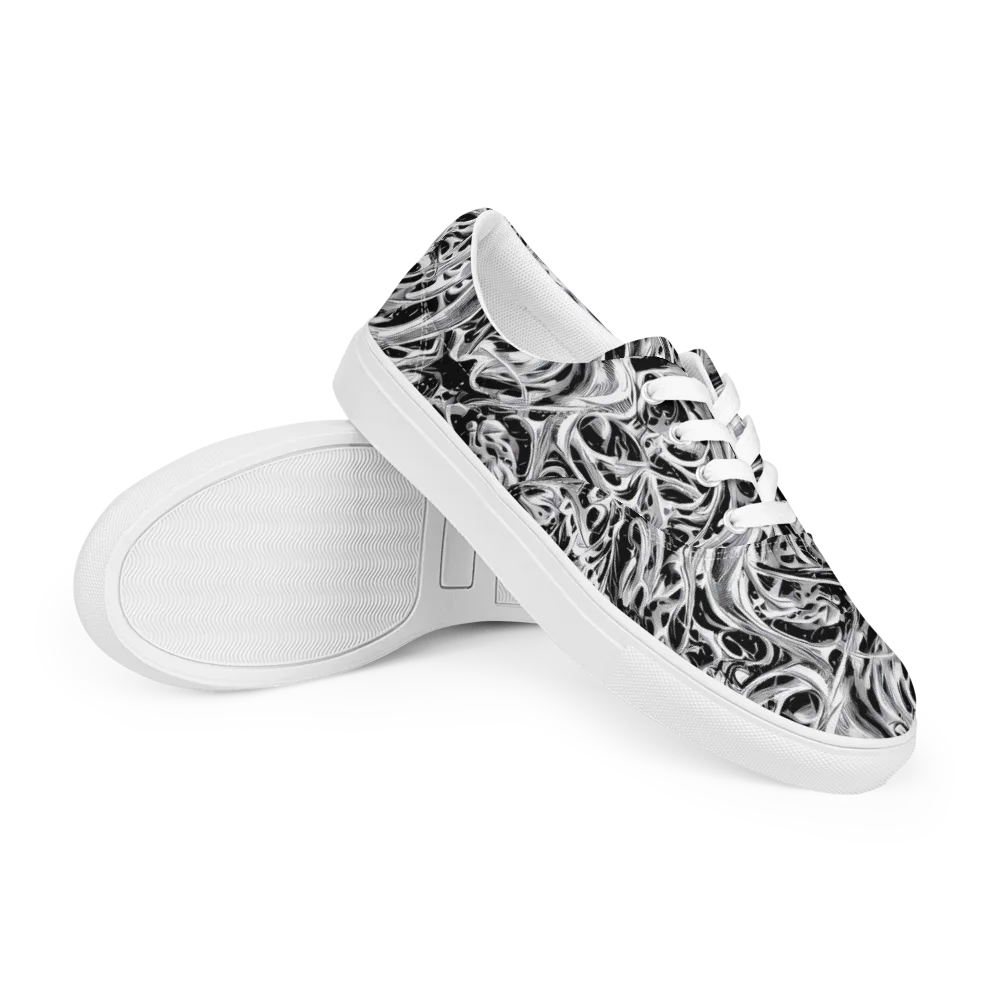 Silver Shadows on Men's Lace-Up Canvas Shoes — Right Front